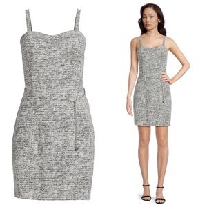 Madden NYC Bra Cup Grey Knit Dress with Chain Belt